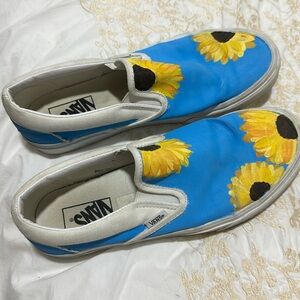 Custom sunflower painted vans